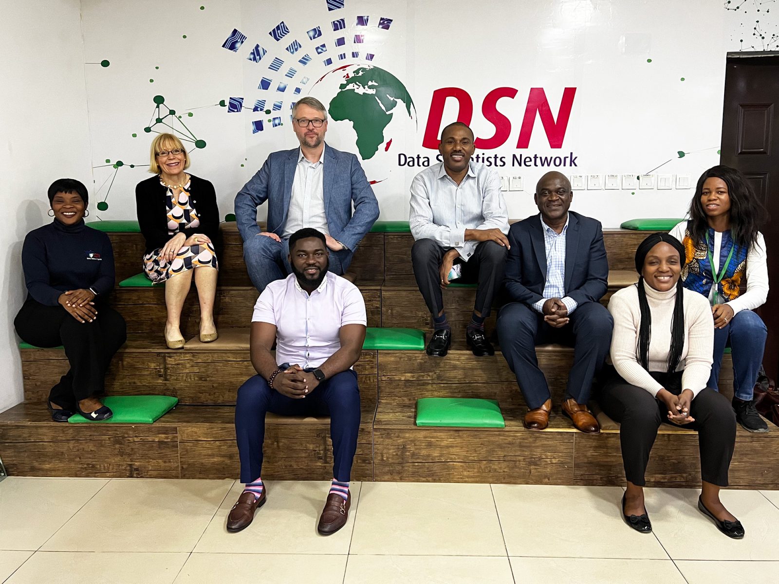 Left to right: Chimaoge Esotu, Perry Hewitt, Danil Mikhailov, Aanu Oyeniran (first row), Olubayo Adekanmbi, Uyi Stewart, Chinazo Anebelundu, Oluwaseun Abdul.