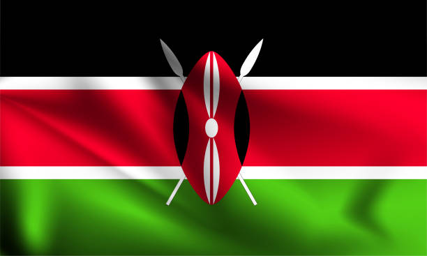 Kenya flag waving