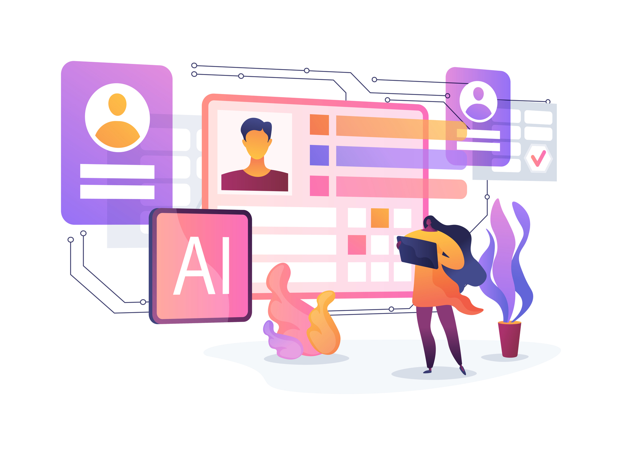 AI-Enhanced Feedback Platforms abstract concept vector illustration.